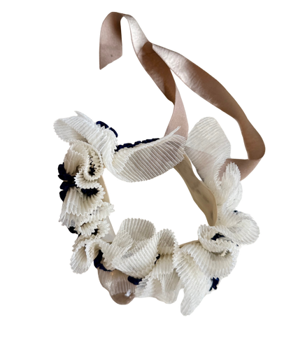 Prism Pendant Ivory Tulle Collar